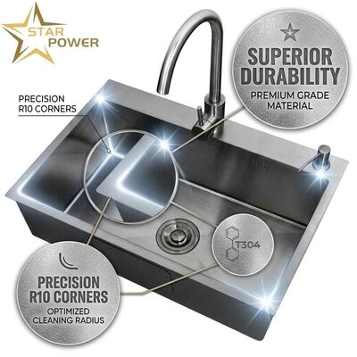 ভালো দাম 15 Inch Round Undermount Bar Sink SUS304 20 Gauge Stainless Steel with Basket Strainer অনলাইন