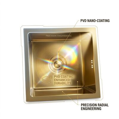 ভালো দাম 22 Inch PVD Gold Undermount Single Bowl Kitchen Sink 16 Gauge with Cutting Board অনলাইন