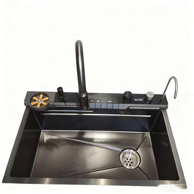 আধুনিক রান্নাঘরের জন্য উচ্চ-আর্ক কল সহ 800 মিমি ডাবল-বোল স্টেইনলেস স্টিল রান্নাঘর সিঙ্ক সেট