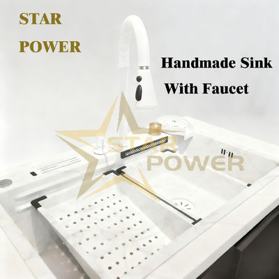 মোটা করা নির্বিঘ্ন ঢালাই করা 304 স্টেইনলেস স্টিলের রান্নাঘরের বেসিন হাতে তৈরি বেসিন