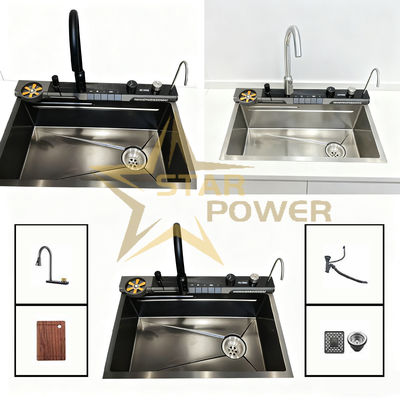 উচ্চ তাপমাত্রা নিরাময় পিভিডি হ্যান্ডমেড পরিধান-প্রতিরোধী ডাবল বোল সিঙ্ক খাদ্য-গ্রেড 304/316 উপাদান সহ