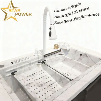 ন্যানো হাইড্রোফোবিক স্ব-পরিষ্কার এবং খাদ্য গ্রেড 304/316 উপাদান সহ হস্তনির্মিত স্টেইনলেস স্টীল রান্নাঘর সিঙ্ক