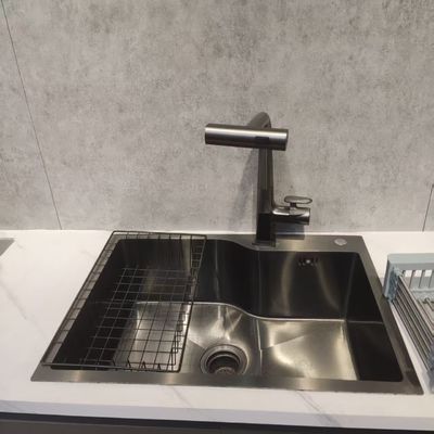 Handmade Stainless Steel Kitchen Sink with Food Grade 304/316 Single/Double Bowl and Soap Dispenser Hole