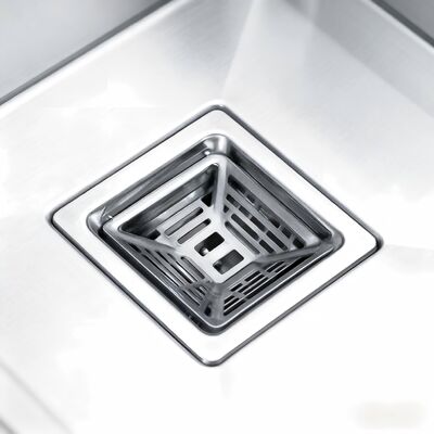 আধুনিক রান্নাঘরের জন্য 304 স্টেইনলেস স্টিলের মূল ব্রাশযুক্ত সমাপ্তি হস্তনির্মিত ডাবল বোল সিঙ্ক