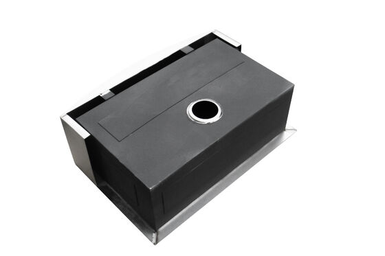 হ্যান্ডমেড ব্রাশড 304 স্টেইনলেস স্টিল ফার্মহাউস সিঙ্ক সাউন্ড ডিম্পিং এবং অ্যান্টি-কন্ডেনসেশন এবং বাঁকা এপ্রন ফ্রন্ট ডিজাইন সহ