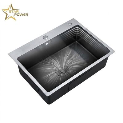 ভালো দাম 16 Gauge 304 Stainless Steel Double Bowl Kitchen Sink Drop-in 30x18 Inch 9 Inch Deep Basin Brushed Finish অনলাইন