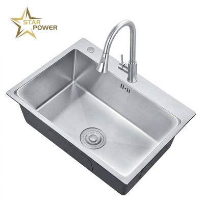 ভালো দাম Nano 25x22 Drop-In Kitchen Sink SUS304 Antibacterial Single Bowl 18 Gauge অনলাইন