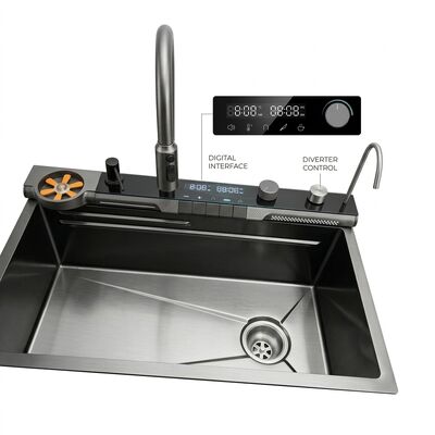 ভালো দাম RV 24 Inch Drop-In Kitchen Sink SUS304 with Tempered Glass Cover Single Bowl অনলাইন