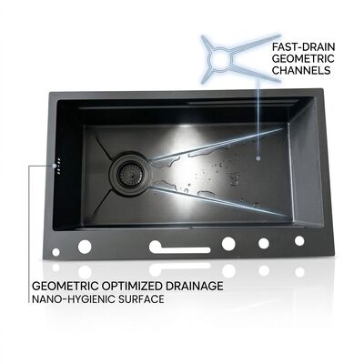 ভালো দাম Undermount 33x22 Handmade Double Bowl Kitchen Sink SUS304 60/40 Split 18 Gauge অনলাইন