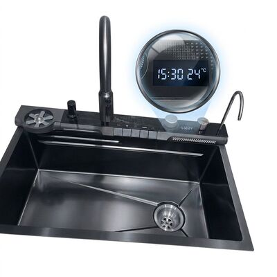 ভালো দাম 24 Inch Handmade Single Bowl Undermount Kitchen Sink 16 Gauge Gunmetal PVD অনলাইন