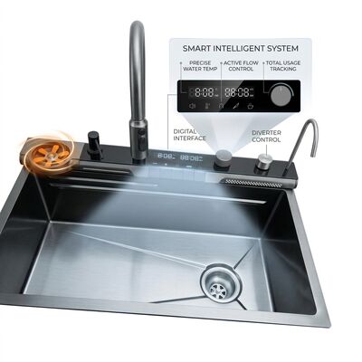 ভালো দাম 26 Inch RV Camper Van Single Bowl Sink SUS304 20 Gauge with Foldable Faucet online