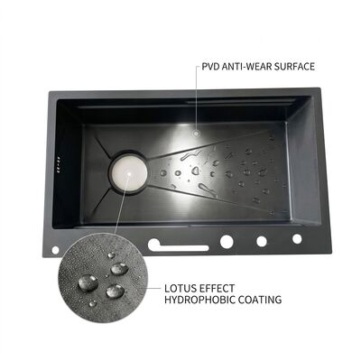 ভালো দাম 33 Inch Undermount Double Bowl Kitchen Sink 16 Gauge with Soap Dispenser SUS304 অনলাইন